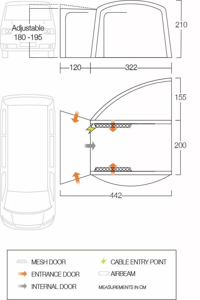 Vango Airbeam Vango Magra VW Low Awning (Shadow Grey) 4 Vango Airbeam Vango Magra VW Low Awning (Shadow Grey) - Image 2