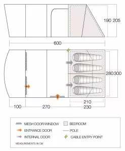 Vango Aether Poled 450XL Tent (2022) 13 Vango Aether Poled 450XL Tent (2022) -Tentify Sales Shop aether 450xl floorplan low