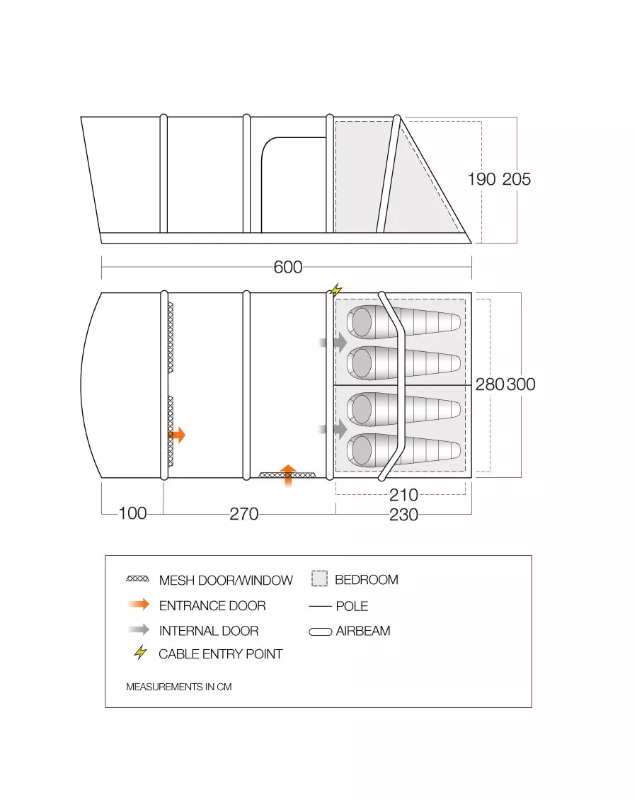 Vango Airbeam Vango Aether Air 450XL Tent (2022) 4 Vango Airbeam Vango Aether Air 450XL Tent (2022) - Image 2
