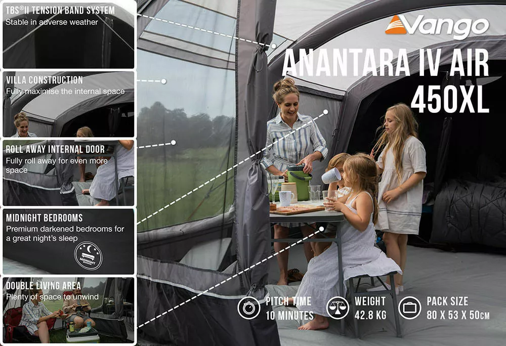 Vango Airbeam Vango Anantara IV 450xl Air Tent (2023) 7 Vango Airbeam Vango Anantara IV 450xl Air Tent (2023) - Image 5