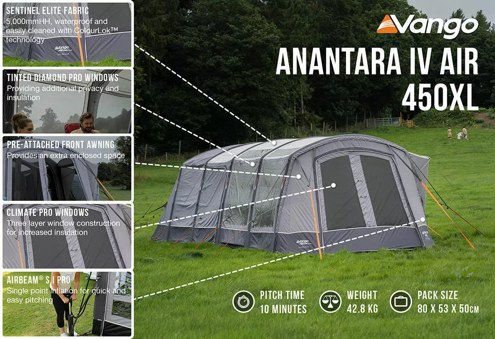 Vango Airbeam Vango Anantara IV 450xl Air Tent (2023) 8 Vango Airbeam Vango Anantara IV 450xl Air Tent (2023) - Image 6