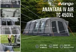 Vango Airbeam Vango Anantara IV TC 450XL Air Tent (2023) 15 Vango Airbeam Vango Anantara IV TC 450XL Air Tent (2023) -Tentify Sales Shop anantara iv air tc 450xl low res2
