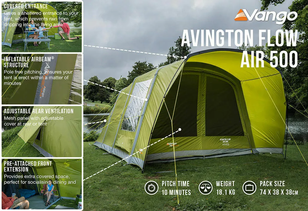 Vango Airbeam Vango Avington Flow Air 500 Tent (2022) 8 Vango Airbeam Vango Avington Flow Air 500 Tent (2022) - Image 6