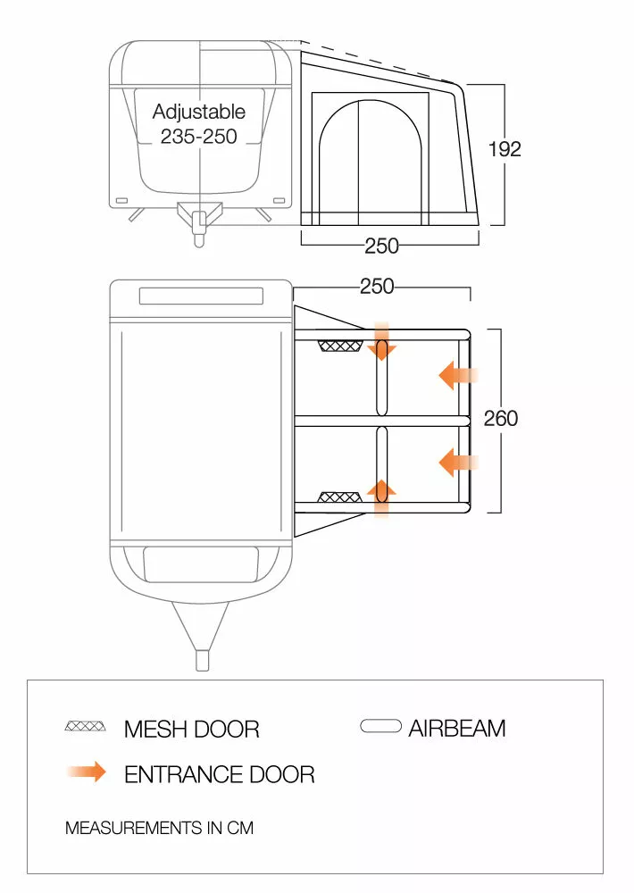 Vango Balletto Air 260 Elements Proshield Caravan Awning (2023) 7 Vango Balletto Air 260 Elements Proshield Caravan Awning (2023) - Image 5