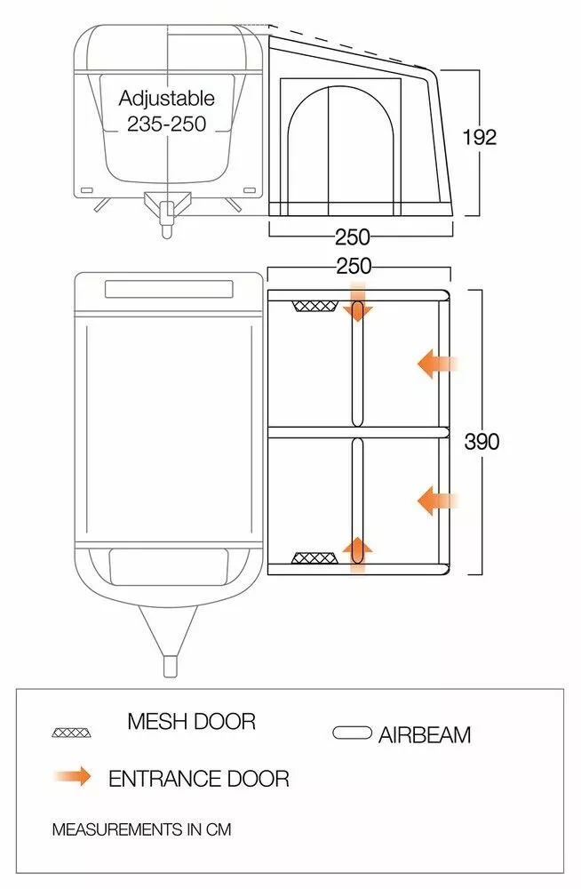 Vango Airbeam Vango Balletto Air 390 Elements ProShield Caravan Awning (2023) 5 Vango Airbeam Vango Balletto Air 390 Elements ProShield Caravan Awning (2023) - Image 3