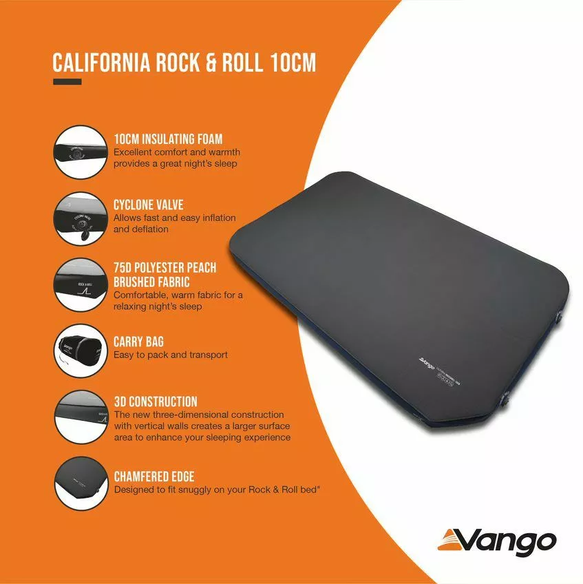 Vango California Rock & Roll 10cm Self Inflating Mat 4 Vango California Rock & Roll 10cm Self Inflating Mat - Image 2