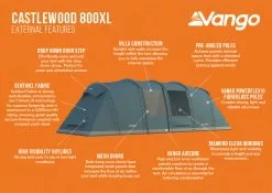Vango Castlewood 800XL Poled Tent Package (2023) -Tentify Sales Shop castlewood 800xl infographic