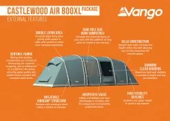 Vango Airbeam Vango Castlewood Air 800XL Tent Package (2023) 20 Vango Airbeam Vango Castlewood Air 800XL Tent Package (2023) -Tentify Sales Shop castlewood air 800xl package