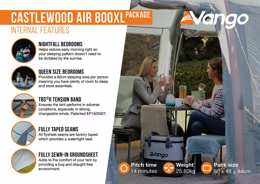Vango Airbeam Vango Castlewood Air 800XL Tent Package (2023) 7 Vango Airbeam Vango Castlewood Air 800XL Tent Package (2023) - Image 5