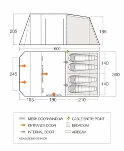 Vango Lismore TC 450 Poled Tent Package (2023) 14 Vango Lismore TC 450 Poled Tent Package (2023) -Tentify Sales Shop floorplan lismore tc 450