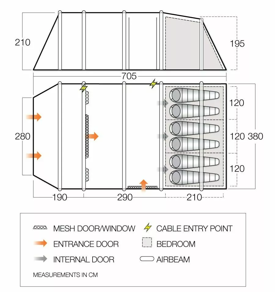 Vango Airbeam Vango Joro Air 600xl Dura Tent (2023) 7 Vango Airbeam Vango Joro Air 600xl Dura Tent (2023) - Image 5