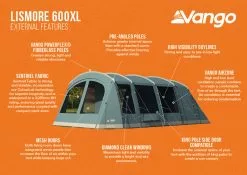 Vango Lismore 600XL Poled Tent Package (2023) -Tentify Sales Shop lismore 600xl infographic