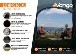 Vango Lismore 600XL Poled Tent Package (2023) -Tentify Sales Shop lismore 600xl infographic2
