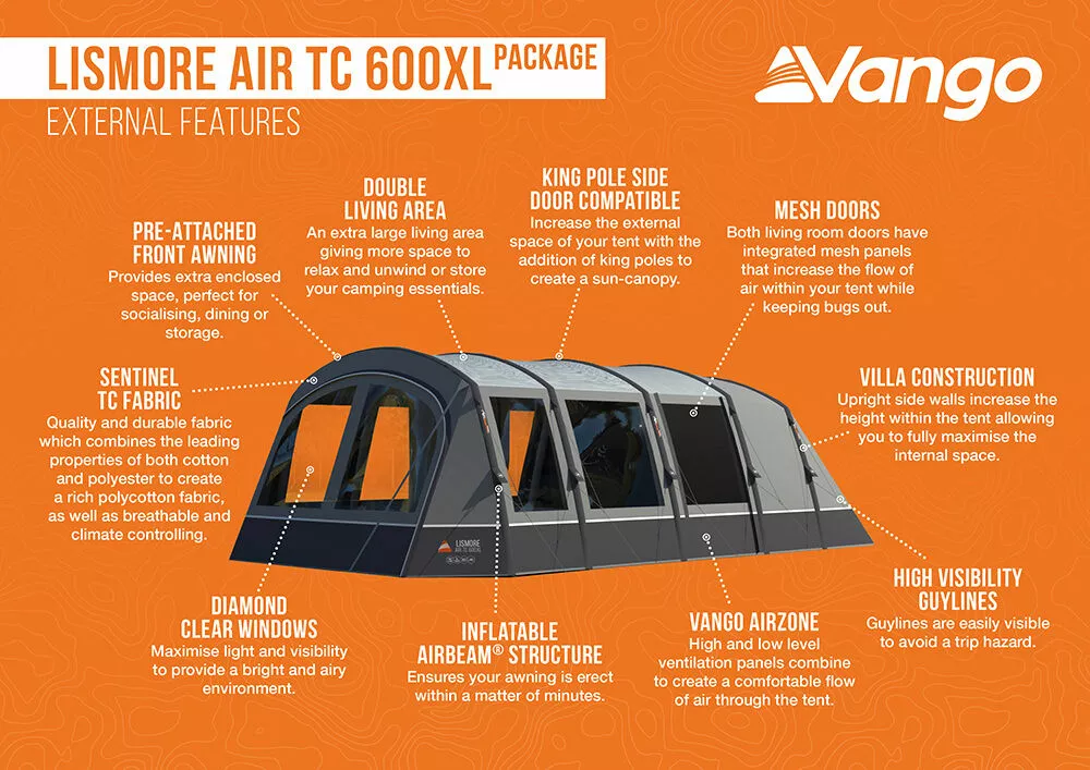 Vango Airbeam Vango Lismore Air TC 600XL Tent Package (2023) 7 Vango Airbeam Vango Lismore Air TC 600XL Tent Package (2023) - Image 5