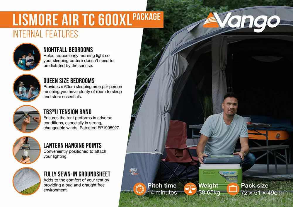 Vango Airbeam Vango Lismore Air TC 600XL Tent Package (2023) 8 Vango Airbeam Vango Lismore Air TC 600XL Tent Package (2023) - Image 6