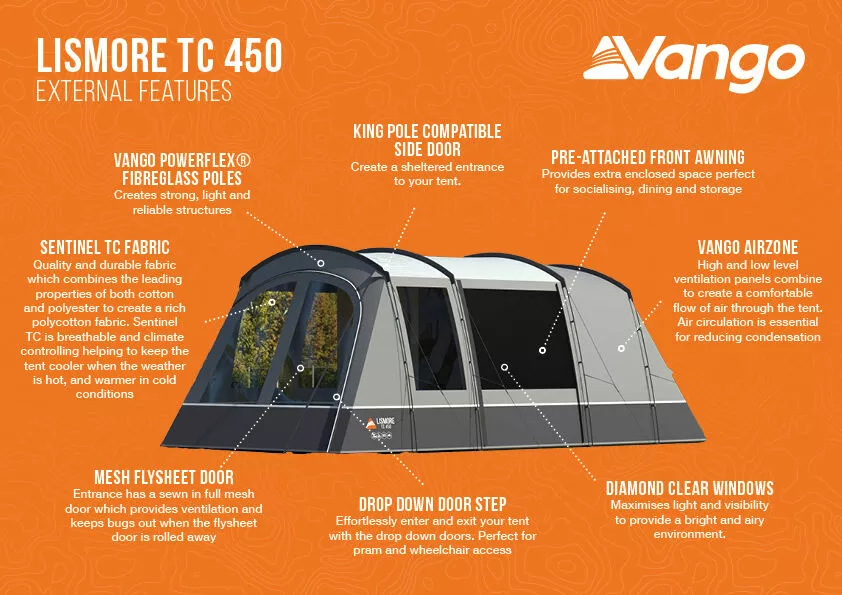 Vango Lismore TC 450 Poled Tent Package (2023) 7 Vango Lismore TC 450 Poled Tent Package (2023) - Image 5