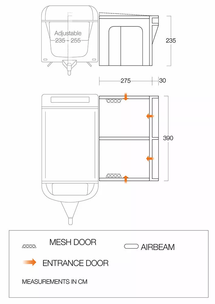 Vango Airbeam Vango Riviera Air 390 Elements ProShield Caravan Awning (2023) 3 Vango Airbeam Vango Riviera Air 390 Elements ProShield Caravan Awning (2023) - Image 2