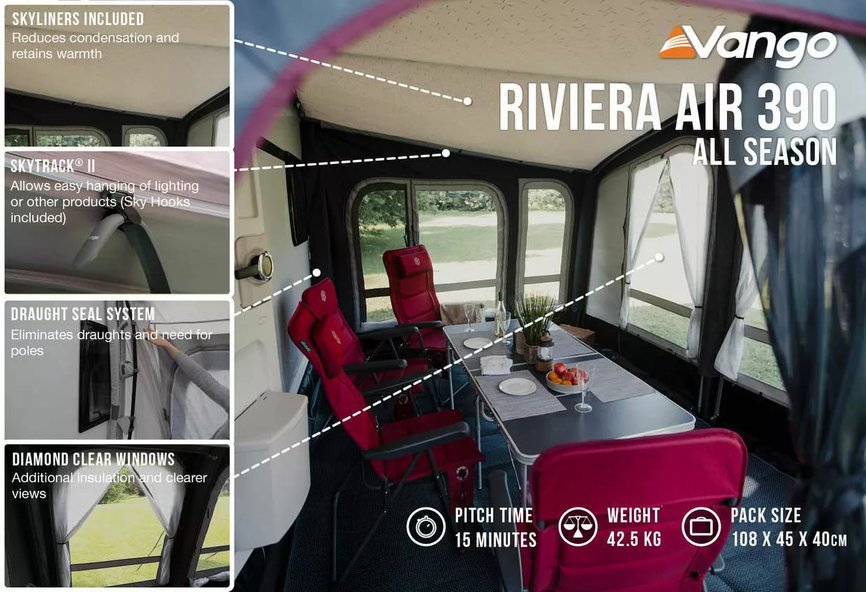 Vango Airbeam Vango Riviera Air 390 Elements All Season Caravan Awning (2023) 8 Vango Airbeam Vango Riviera Air 390 Elements All Season Caravan Awning (2023) - Image 6