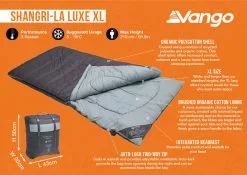 Vango Shangri-La Luxe XL Sleeping Bag (2023) 11 Vango Shangri-La Luxe XL Sleeping Bag (2023) -Tentify Sales Shop shangri la luxe xl infographic 1