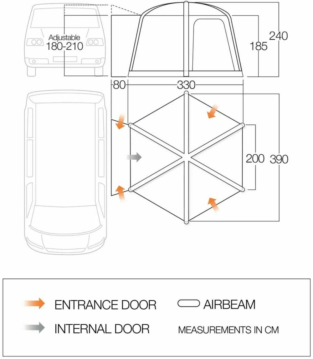 Vango Airbeam Vango Airhub Hexaway II Low Awning (2022) 4 Vango Airbeam Vango Airhub Hexaway II Low Awning (2022) - Image 2