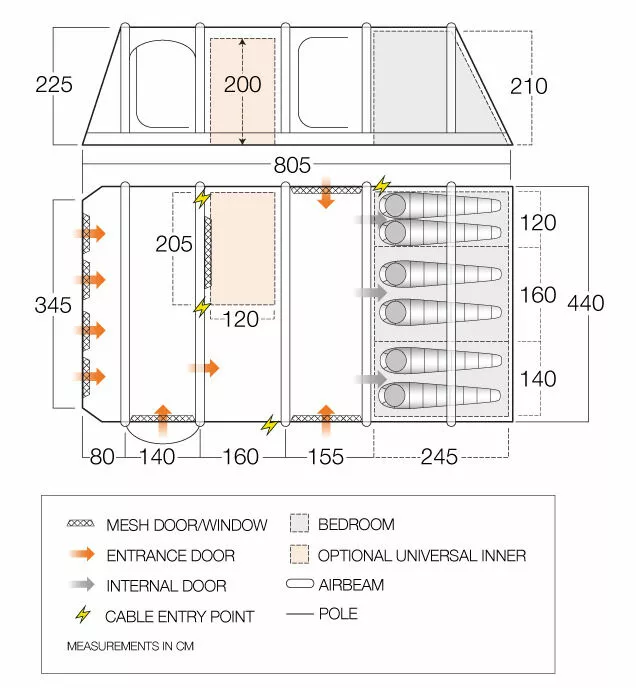 Vango Airbeam Vango Anantara IV TC 650xl Air Tent (2023) 5 Vango Airbeam Vango Anantara IV TC 650xl Air Tent (2023) - Image 3