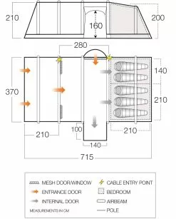 Vango Airbeam Vango Rome II Air 550XL Tent Package (2023) 14 Vango Airbeam Vango Rome II Air 550XL Tent Package (2023) -Tentify Sales Shop vango 2021 tents floorplan rome air 550xl hi