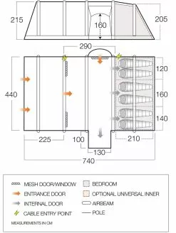 Vango Airbeam Vango Rome II Air 650XL Tent Package (2023) -Tentify Sales Shop vango 2021 tents floorplan rome air 650xl hi